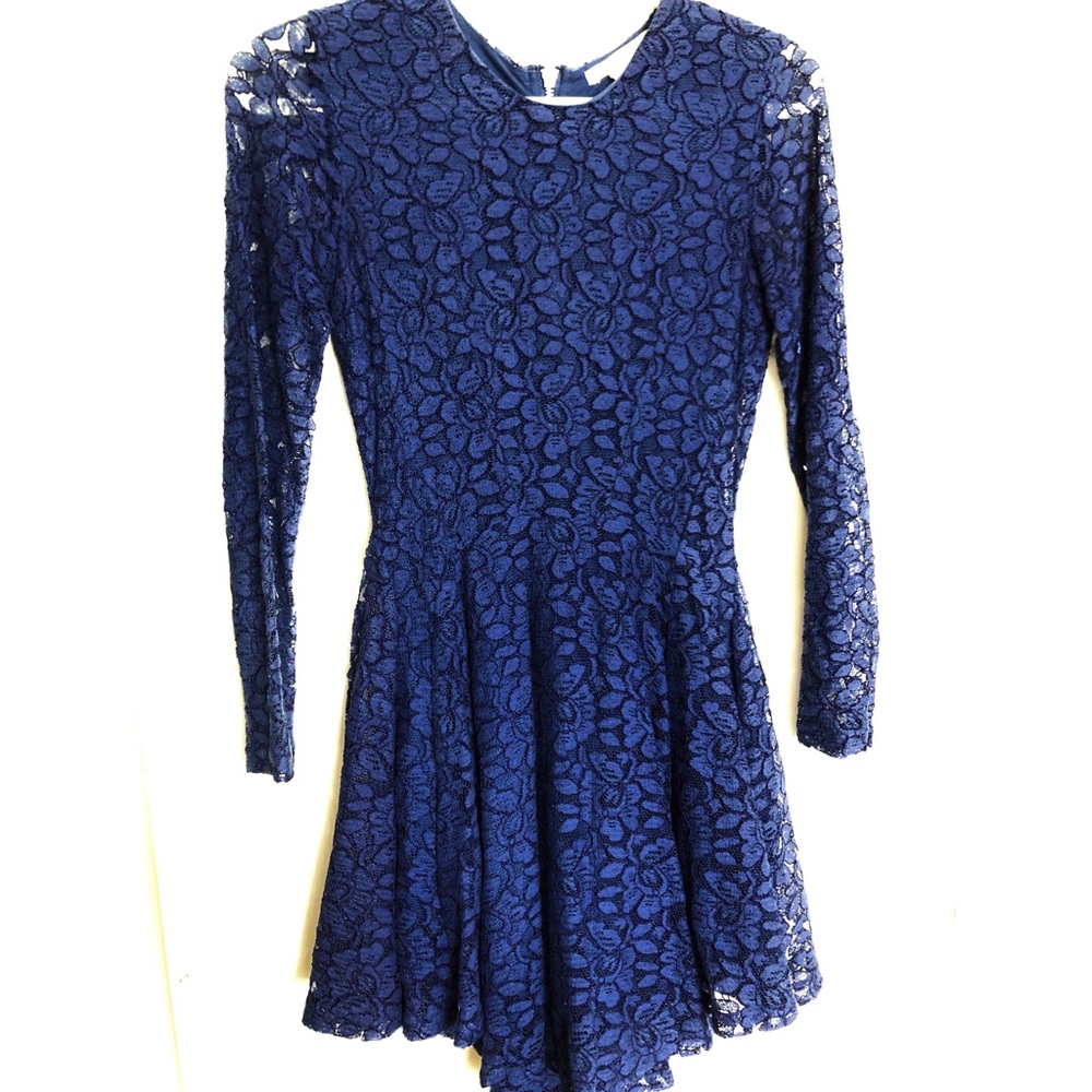 Blue floral lace H&M swing dress